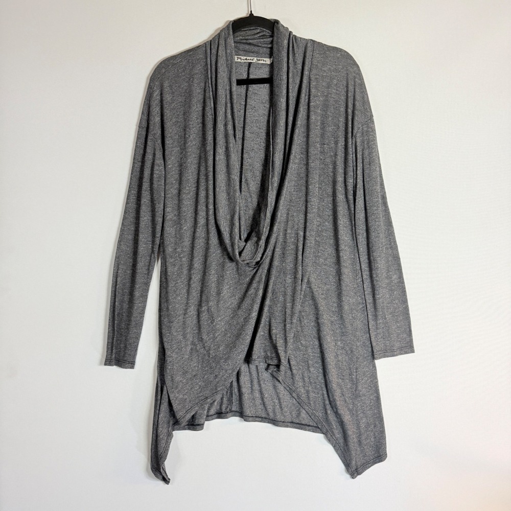 Michael Stars Women‎ One Size Cardigan Sweater Gray Draped Coastal Casual Quiet
